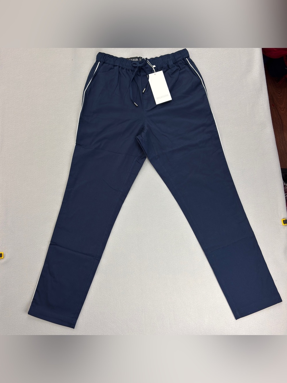 Wildfang Navy Jogger Pants with White Piping NWT